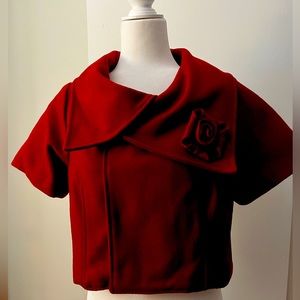 Red Cropped Jacket Ruby Red Size M Juniors